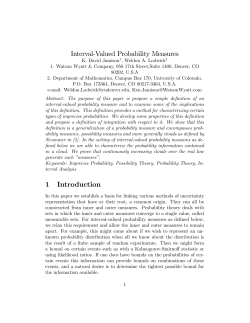 Interval#Valued Probability Measures 1 Introduction