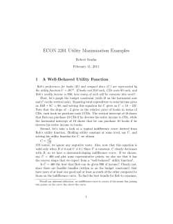 ECON 2201 Utility Maximization Examples