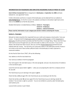 Proof of Claim Filing Instructions for Passengers and Employees