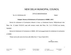 Norms of enlistment of contractors in NDMC 2012
