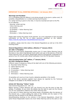 IMPORTANT TO ALL EVENTING OFFICIALS / 1st