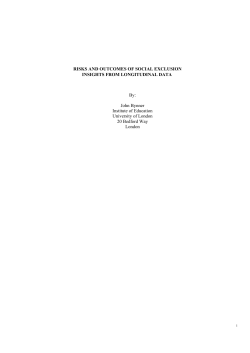 RISKS AND OUTCOMES OF SOCIAL EXCLUSION