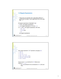 1.3 Regular Expressions