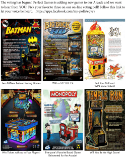 The voting has begun! Perfect Games is adding new games to our