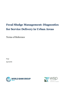 Diagnostics Urban TOR - Water and Sanitation Program (WSP)