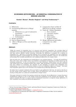 EFFICIENCIES - Competition Commission of India