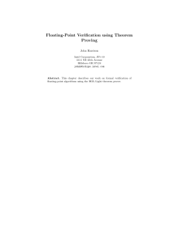 Floating-Point Verification using Theorem Proving