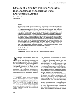 Efficacy of a Modified Politzer Apparatus in Management