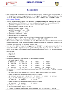 KARPOS OPEN 2017 Regulations