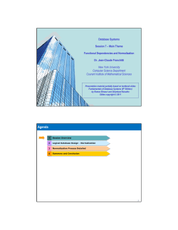 Functional Dependencies and Normalization