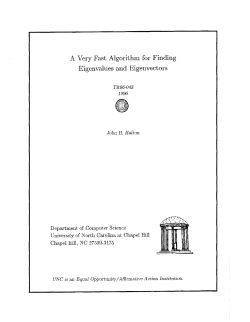 A Very Fast Algorithm for Finding Eigenvalues and Eigenvectors
