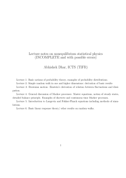 Lecture notes on nonequilibrium statistical physics