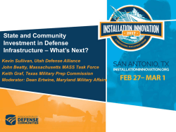 State and Community Investment in Defense Infrastructure &ndash; What`s