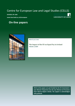 On-line papers Centre for European Law and Legal Studies (CELLS)