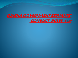 ODISHA GOVERNMENT SERVANTS* CONDUCT RULES (OGSCR