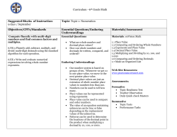 6th Grade Math Curriculum