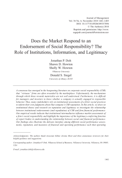 Does the Market Respond to an Endorsement of Social