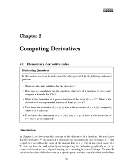 Computing Derivatives