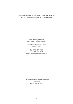 Implementation of Road Pricing Model with the