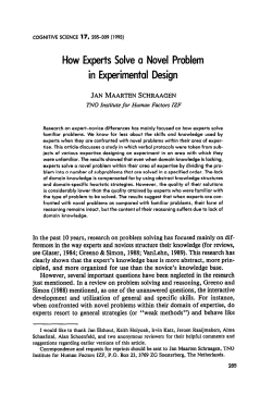 How Experts Solve a Novel Problem in Experimental Design