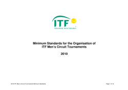 Minimum Standards for the Organisation of ITF Men`s