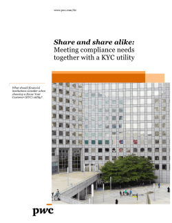 Meeting compliance needs together with a KYC utility