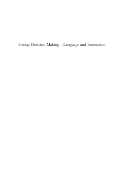 Group Decision-Making – Language and Interaction