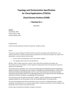 The TOSCA Cloud Service Archive (CSAR)