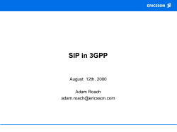 SIP in 3GPP