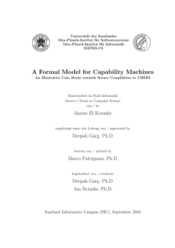 A Formal Model for Capability Machines An Illustrative