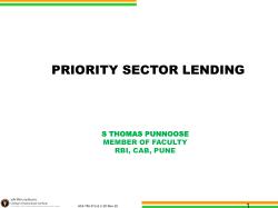 Priority_Sector_Lending11042013 - College of Agricultural Banking