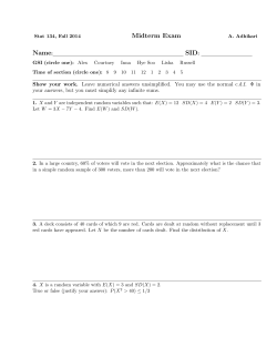 Midterm Exam Name: SID: