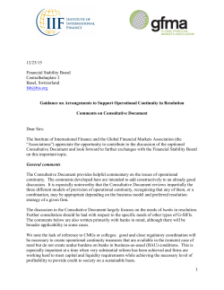 GFMA - Financial Stability Board