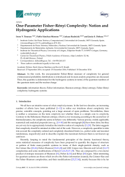 One-Parameter Fisher&ndash;R&eacute;nyi Complexity: Notion and Hydrogenic