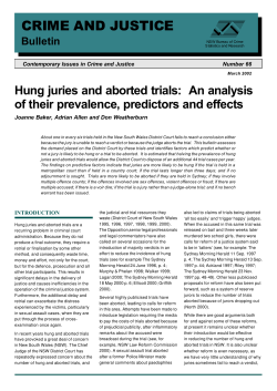 Hung juries and aborted trials - NSW Bureau of Crime Statistics and