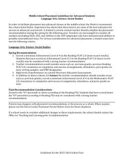 Advanced Course Placement Guidelines