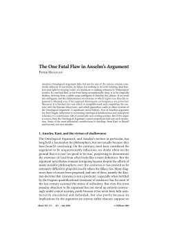 The One Fatal Flaw in Anselm`s Argument