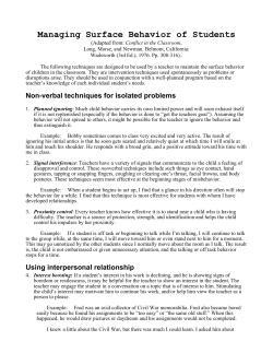 Managing Surface Behavior of Students