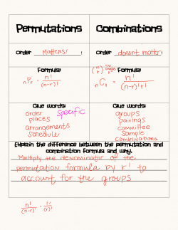 Permutations Combinations