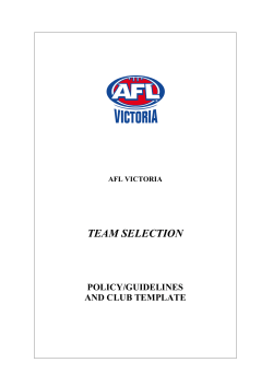 AFL VIC Team Selection Policy-Guidelines and Club