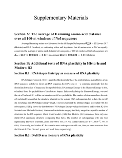 Section B: Additional tests of RNA plasticity in Historic and