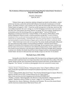 The Evolution of Historical Interpretation Regarding the United