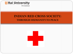 INDIAN RED CROSS SOCIETY THROUGH HUMANITY TO PEACE