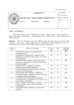 CS2303 THEORY OF COMPUTATION Dr Susan Elias / Dr