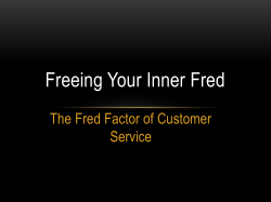 Implementing the Fred Factor of Customer Service