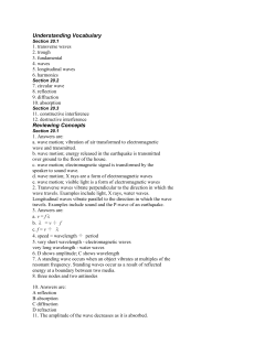 Understanding Vocabulary Section 20.1 1. transverse waves 2
