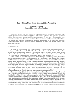 Dual v. Single Class Firms: An Acquisition Perspective
