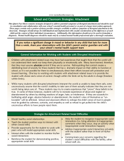 School and Classroom Strategies: Attachment