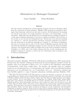 Alternatives in Montague Grammar