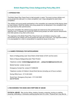 British Rapid Play Chess Safeguarding Policy May 2016